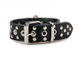 38mm Bondage Collar soft leather with rivets, eyelets and D~Ring